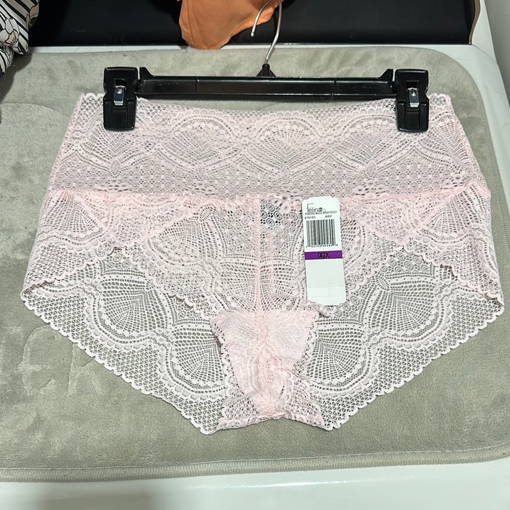 Felina Pink Lace Panties with Scalloped Edging